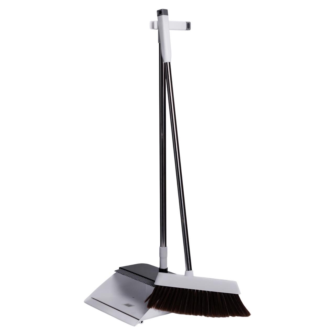 Комплект для уборки веник/щетка/совок на длинной ручке 26x24x103 см Белый (HP-35015-10W)