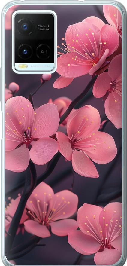 Чехол на Vivo Y21s Пурпурная сакура (6075t-2550-42517)