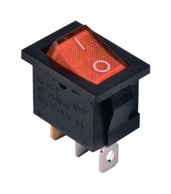 Переключатель TechnoSystems KCD1-2-101N R/B 220 V с подсветкой Red (1554871107)