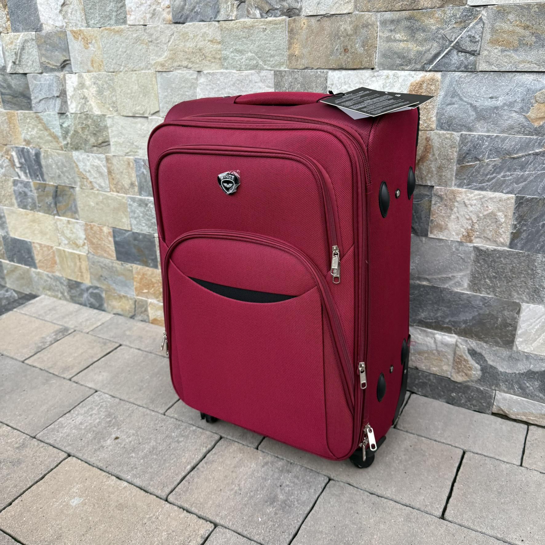 Валіза тканинна Wings 1708 на 4 колесах M Бордовий (30485144) - фото 3 Валіза тканинна Wings 1708 на 4 колесах M Бордовий (30485144) - фото 3