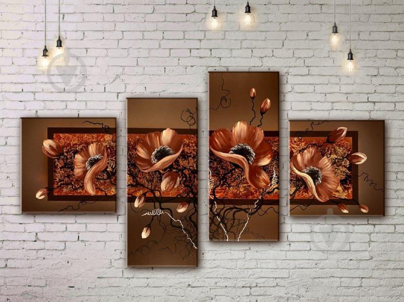 Модульная картина акрилом цветы ArtStar MHM17_4_407 размер 100 х 150 см