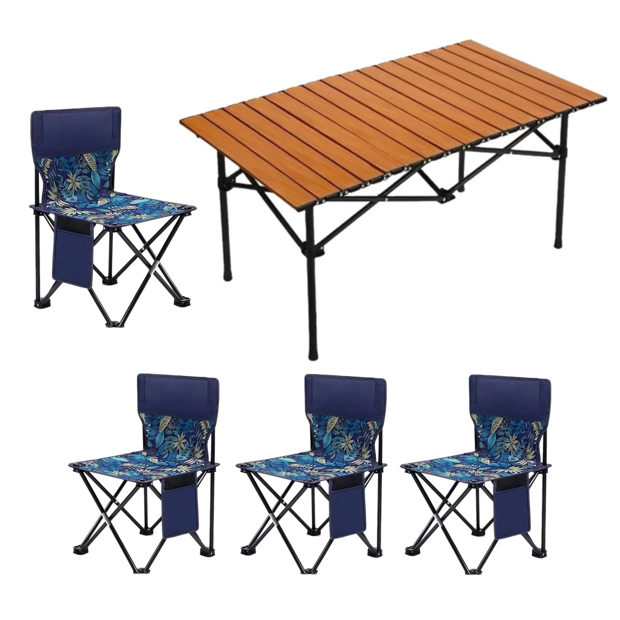 Комплект складной стол для пикника с 4 стульями Easy Camping EC-7843 95x55x50 см Brown (784780547) Комплект складной стол для пикника с 4 стульями Easy Camping EC-7843 95x55x50 см Brown (784780547)