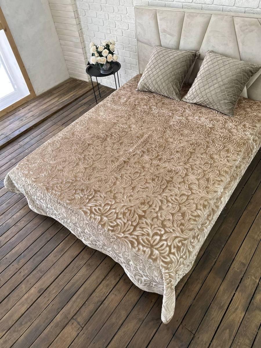 Плед м'який 210х230 см Бежевий (Д-plush-pled-001) - фото 5