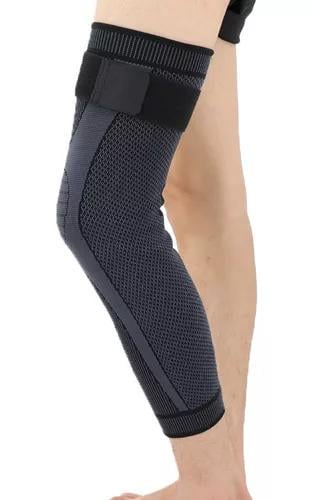 Наколінник подовжений еластичний з ременем на липучці Чорний (2536406489) - фото 9