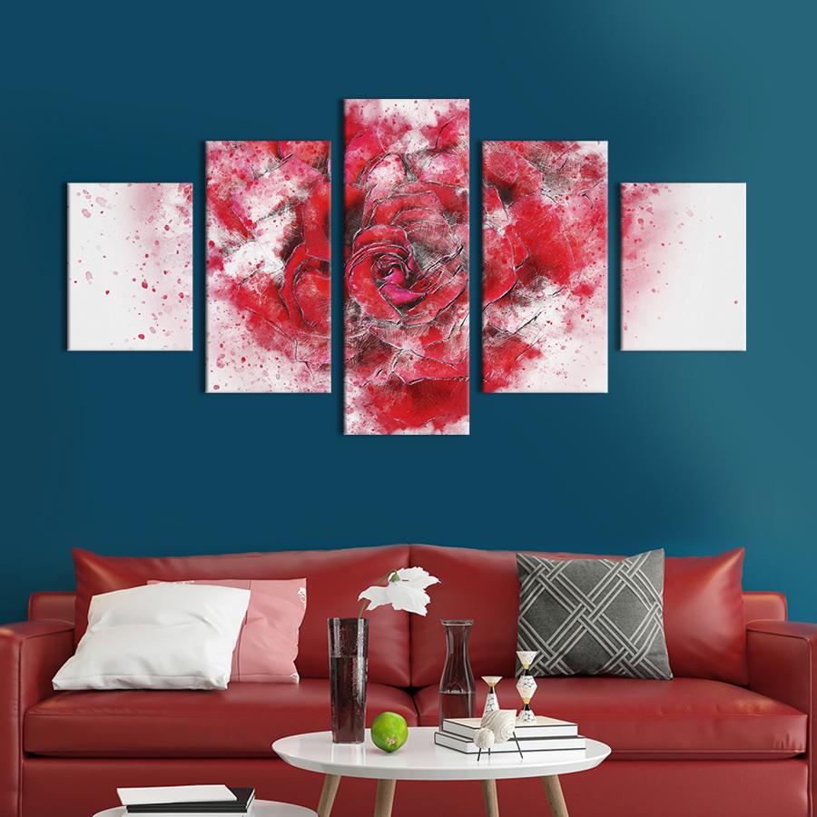 Картина на холсте Красивые акварельные розы 112x54 см (821-52)