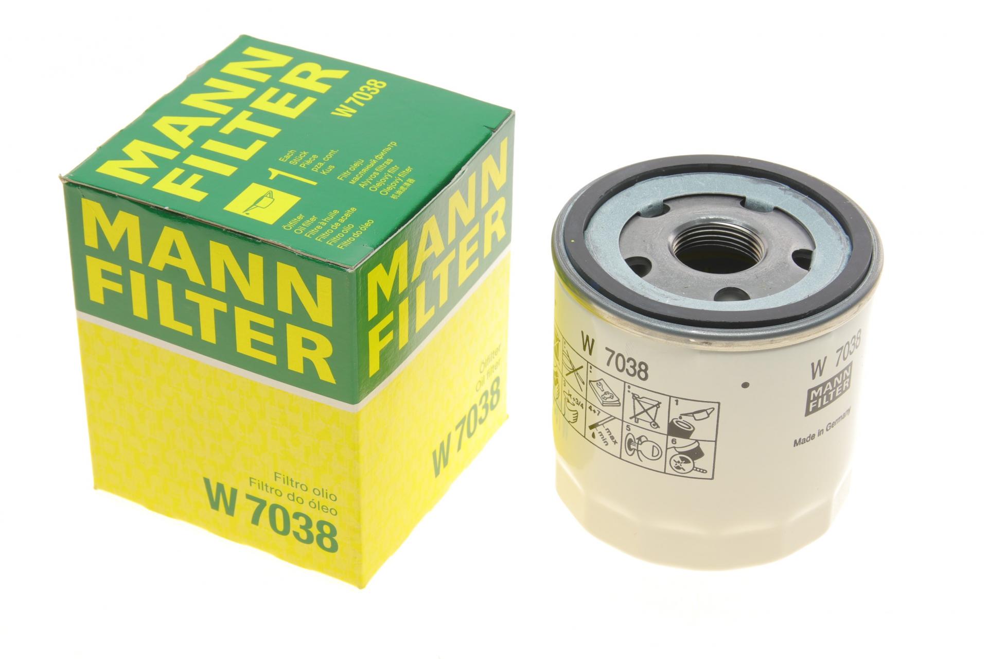 Фильтр масляный Mann-Filter для Ford Transit/Transit Custom 2,0TDCi EcoBlue/Ecoblue mHEV 16- (W 7038)