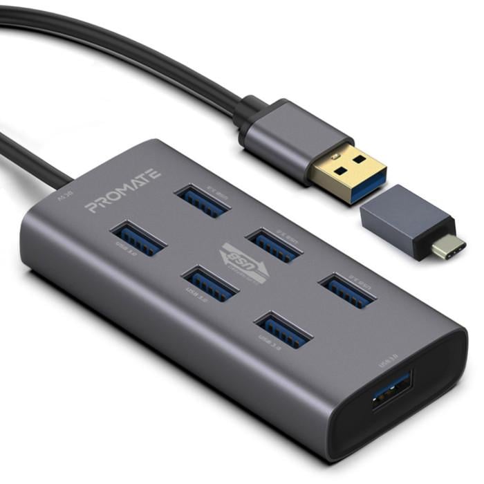 Концентратор USB Promate EzHub-7 USB-C/USB-A с 7 портами USB 3.0 (656165) Концентратор USB Promate EzHub-7 USB-C/USB-A с 7 портами USB 3.0 (656165)