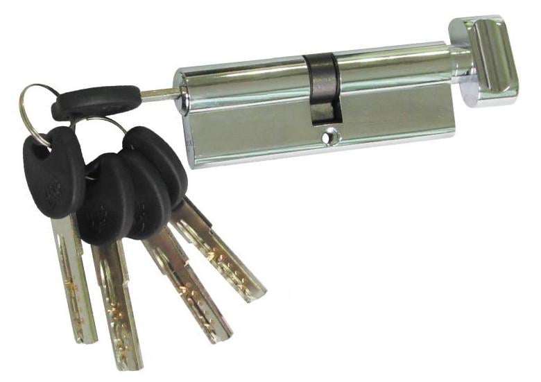Цилиндровый механизм USK ZC-90 45x45 ключ/поворотник Никель