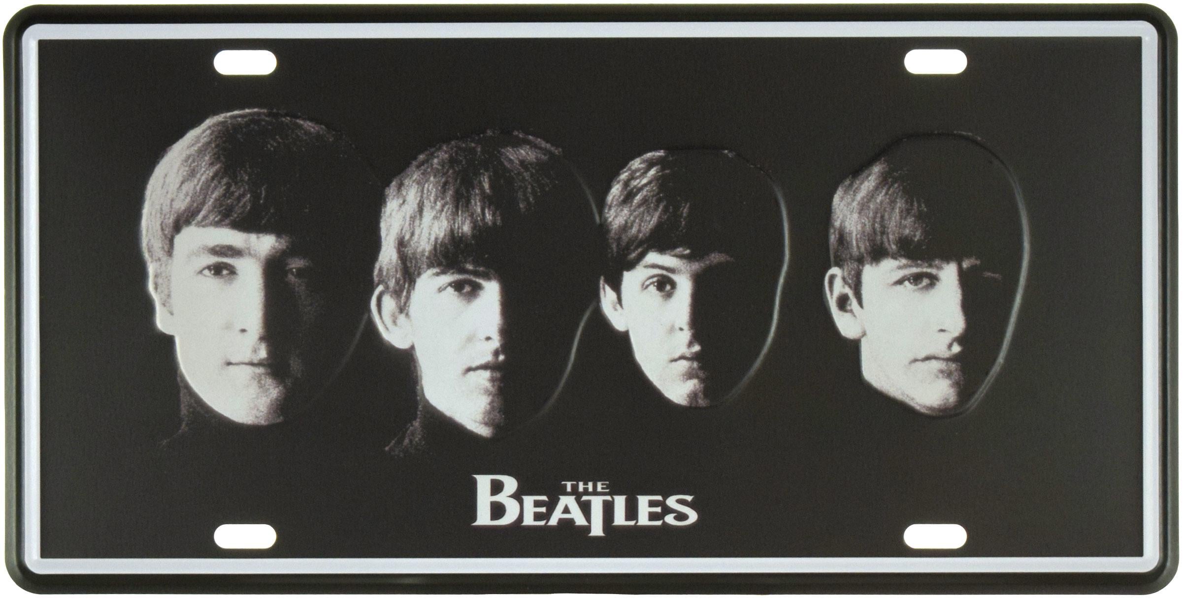Табличка металлическая With The Beatles 15x30 см