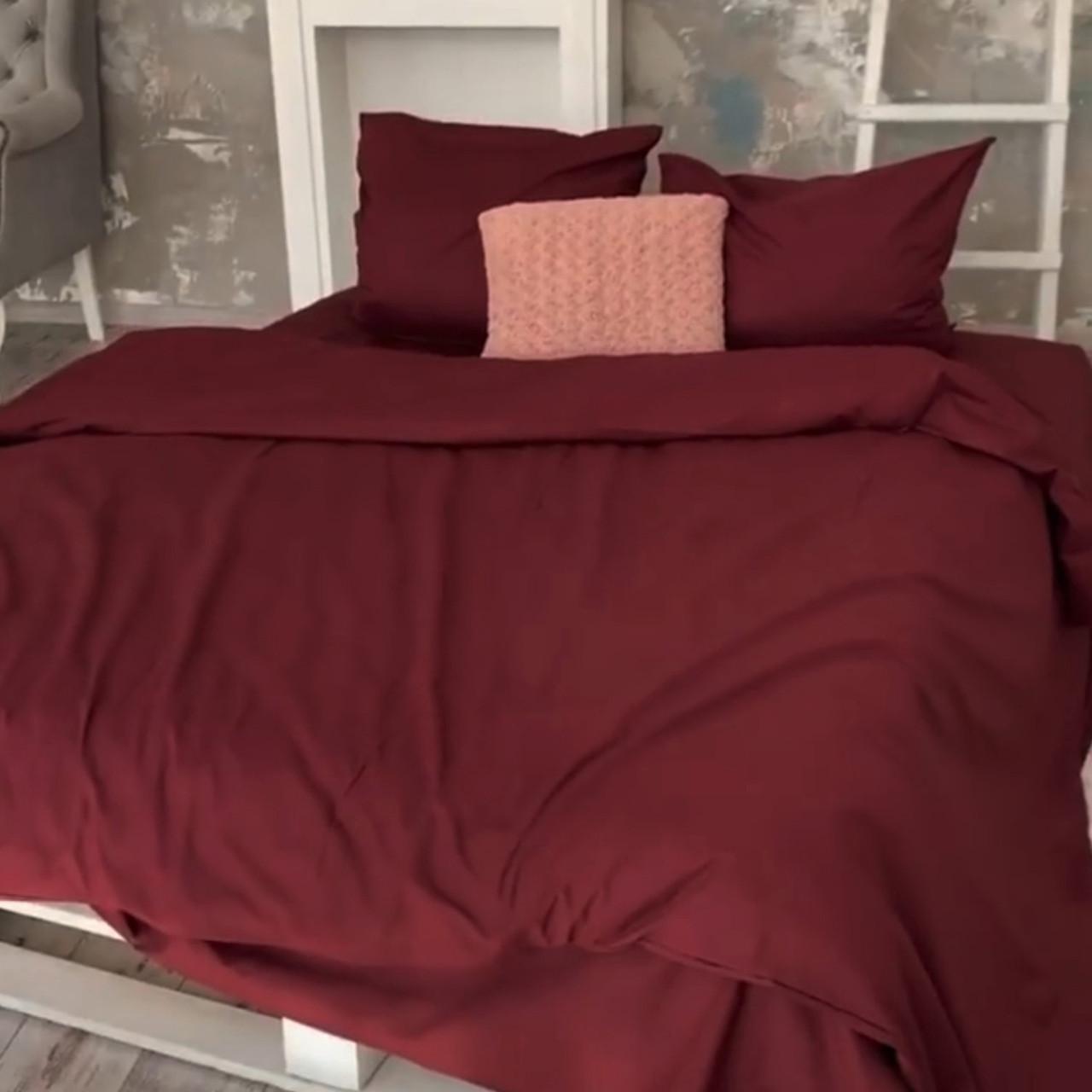 Пододеяльник односпальный поплин Lux 135х215 см Бордовый (2217432671)