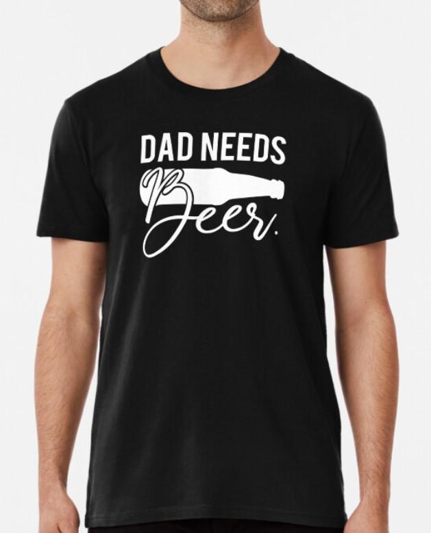 Футболка мужская Stedman с принтом Dad needs beer М Черный (ПАПА36-8)