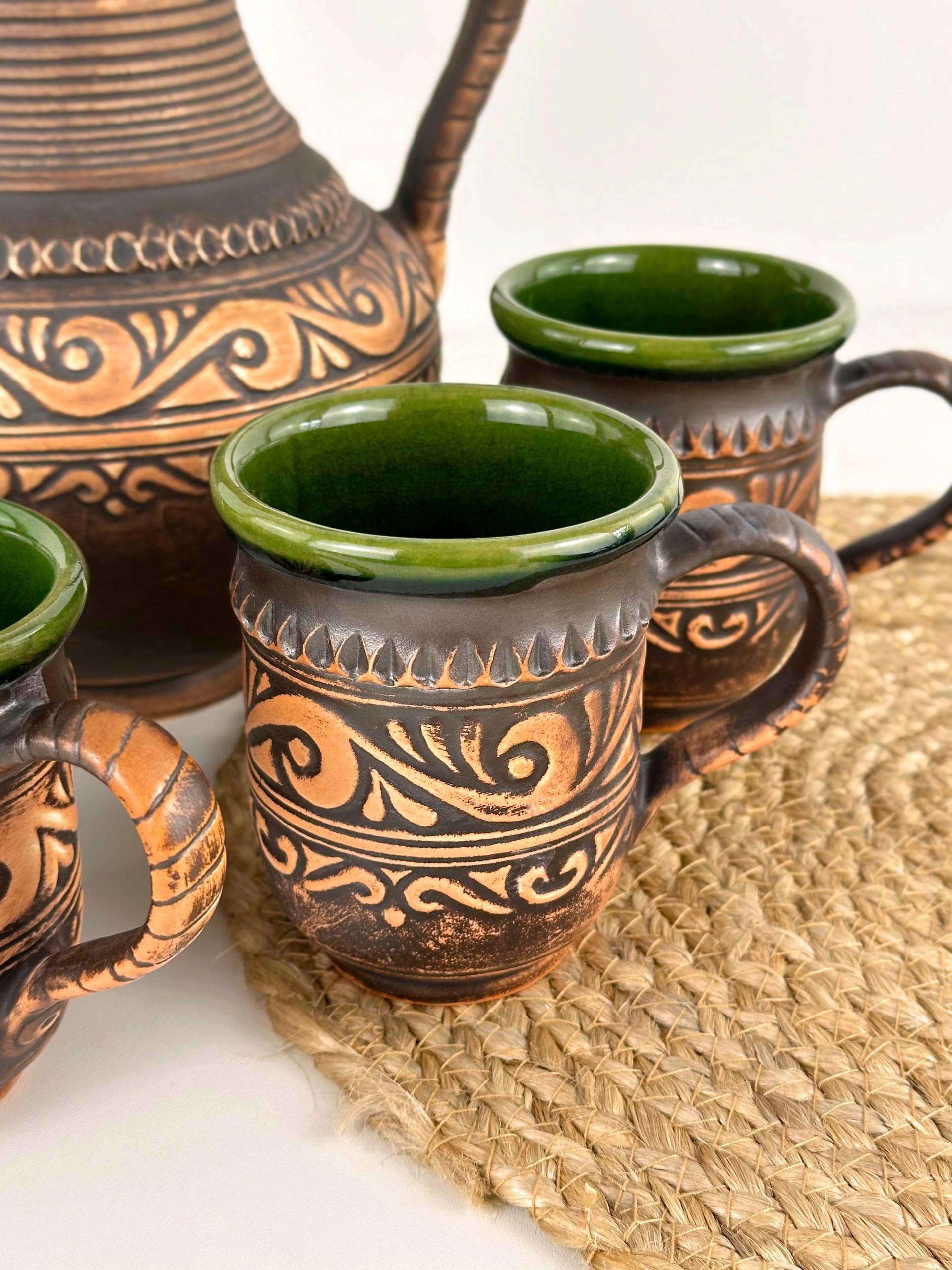 Набір глиняного посуду для компоту Гражда на 6 чоловік Коричневий (17019-29) - фото 5