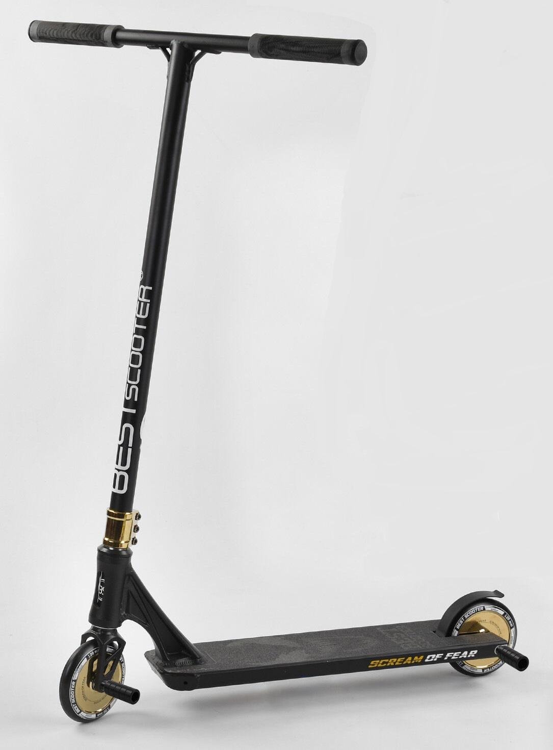 Самокат трюковый Best Scooter Simbiote Hic-система пеги алюминиевый диск/дека Black/Gold (102307)