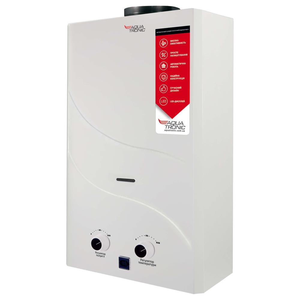 ᐉ Колонка газовая дымоходная Aquatronic JSD20-A08 10 л White • Купить в ...