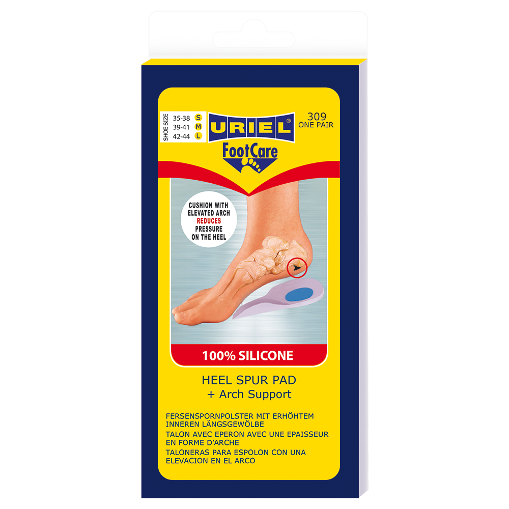 Подпятник с гелевой вставкой-амортизатором и удлиненным пелотом Uriel 309-L