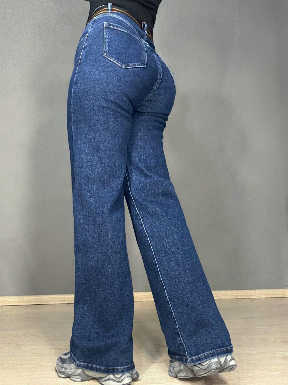 Джинси жіночі Derun 8198 палаццо прямі з ременем сині, синій, 26, 26, 70 см, 96 см - фото 2 Джинси жіночі Derun 8198 палаццо прямі з ременем сині, синій, 26, 26, 70 см, 96 см - фото 2
