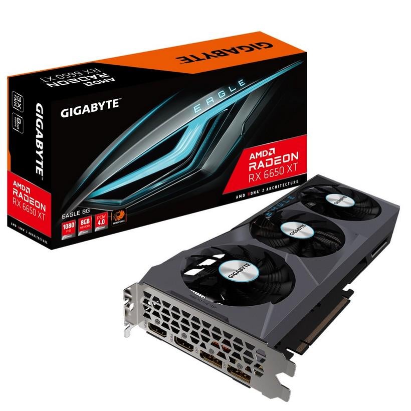 Видеокарта Gigabyte AMD Radeon RX 6650 XT 8GB GDDR6 Eagle (GV-R665XTEAGLE-8GD) - фото 1 Видеокарта Gigabyte AMD Radeon RX 6650 XT 8GB GDDR6 Eagle (GV-R665XTEAGLE-8GD) - фото 1
