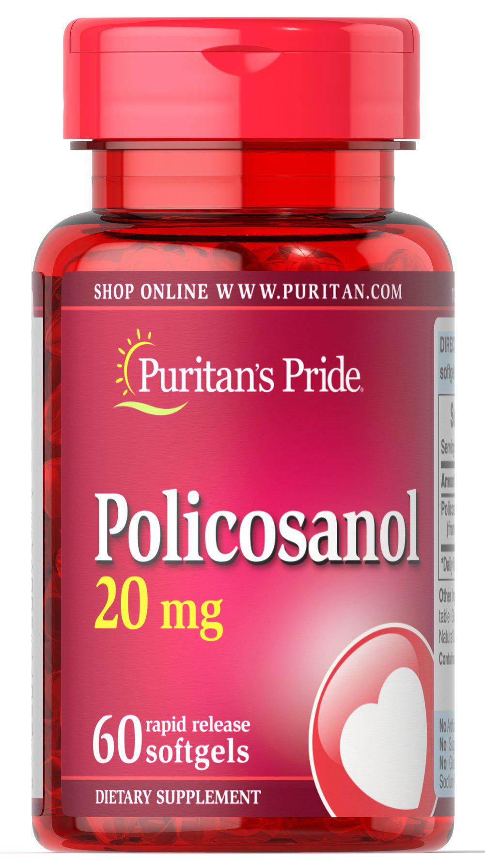 Комплекс для профилактики давления и кровообращения Puritan's Pride Policosanol 20 мг 60 Softgels