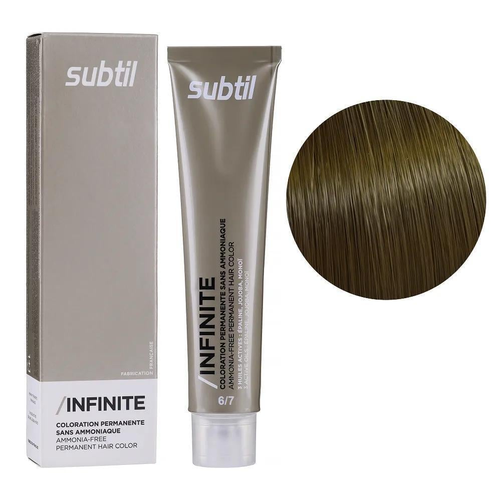 Крем-краска безаммиачная для волос Subtil Infinite Permanent Hair Color 6.7 Темный каштановый блондин 60 мл