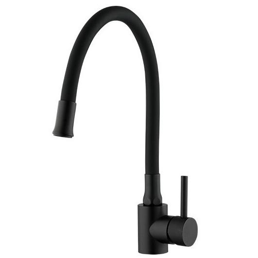 Змішувач для кухні Frap F40994-6 з гнучким виливом Чорний (115642)