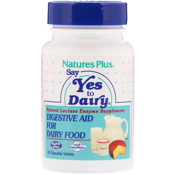 Лактаза Nature's Plus Say Yes to Dairy Digestive Aid For Dairy Food 50 Chewable Tabs (NAP-04440)