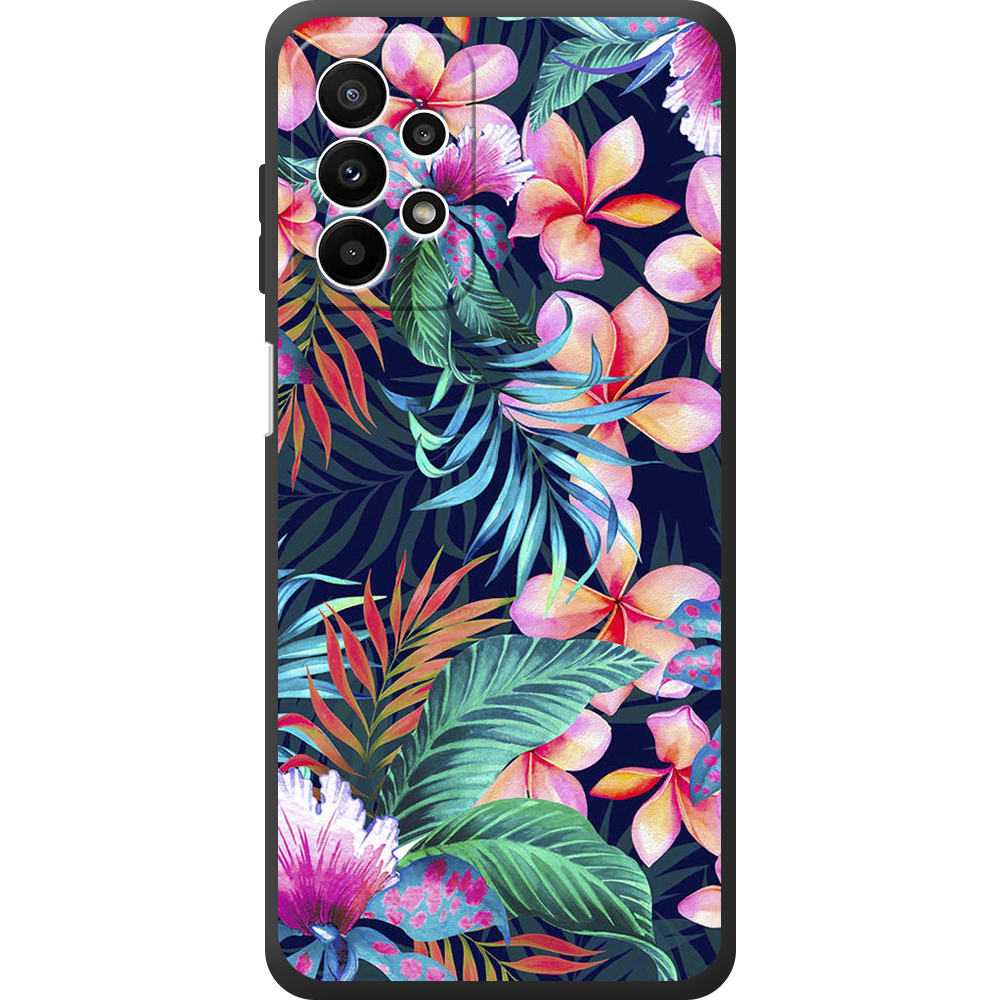 Чехол BoxFace Samsung Galaxy A23 (A235) flowers in the tropics Черный силикон (44373-up1971-44388)