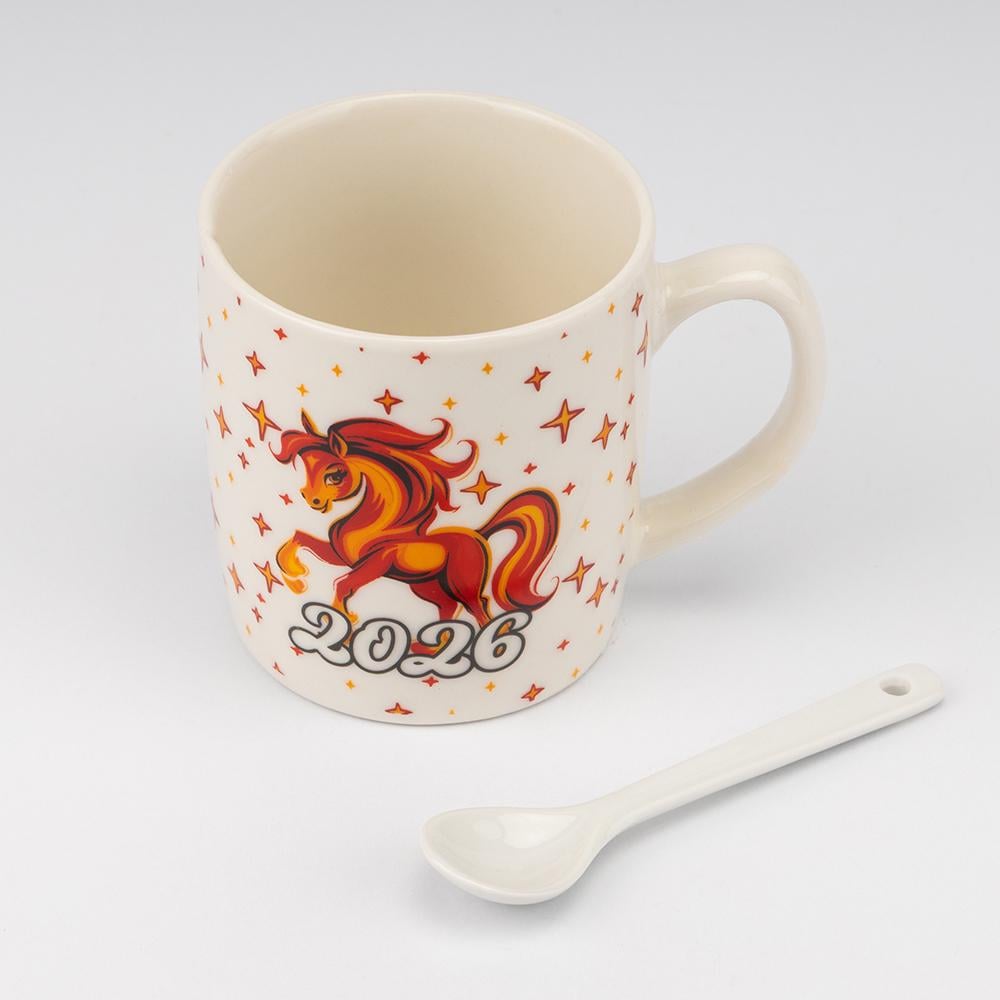 Чашка з ложечкою Символ 2026 Вогняний Кінь 200 мл (9250-002) - фото 5 Чашка з ложечкою Символ 2026 Вогняний Кінь 200 мл (9250-002) - фото 5