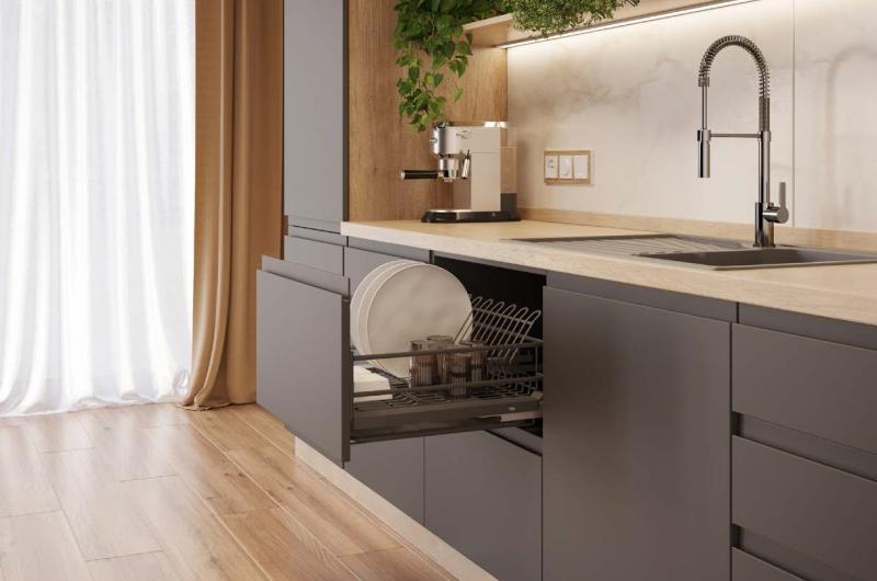 Сушилка для посуды GTV MOVIX одноуровневая выдвижная 800 мм Антрацит (OC-SZD800-60) - фото 2