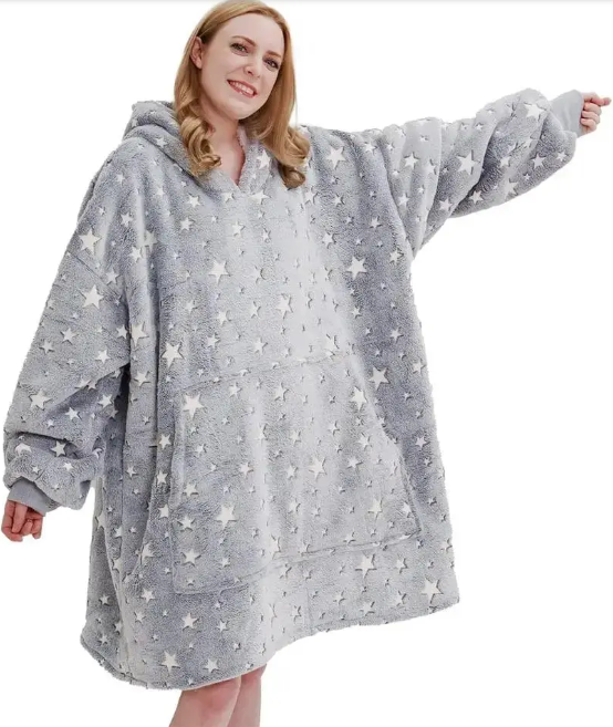 Светящаяся толстовка Huggle Hoodie Stars Lumi с рукавами и капюшоном 80х80 см (21724861)