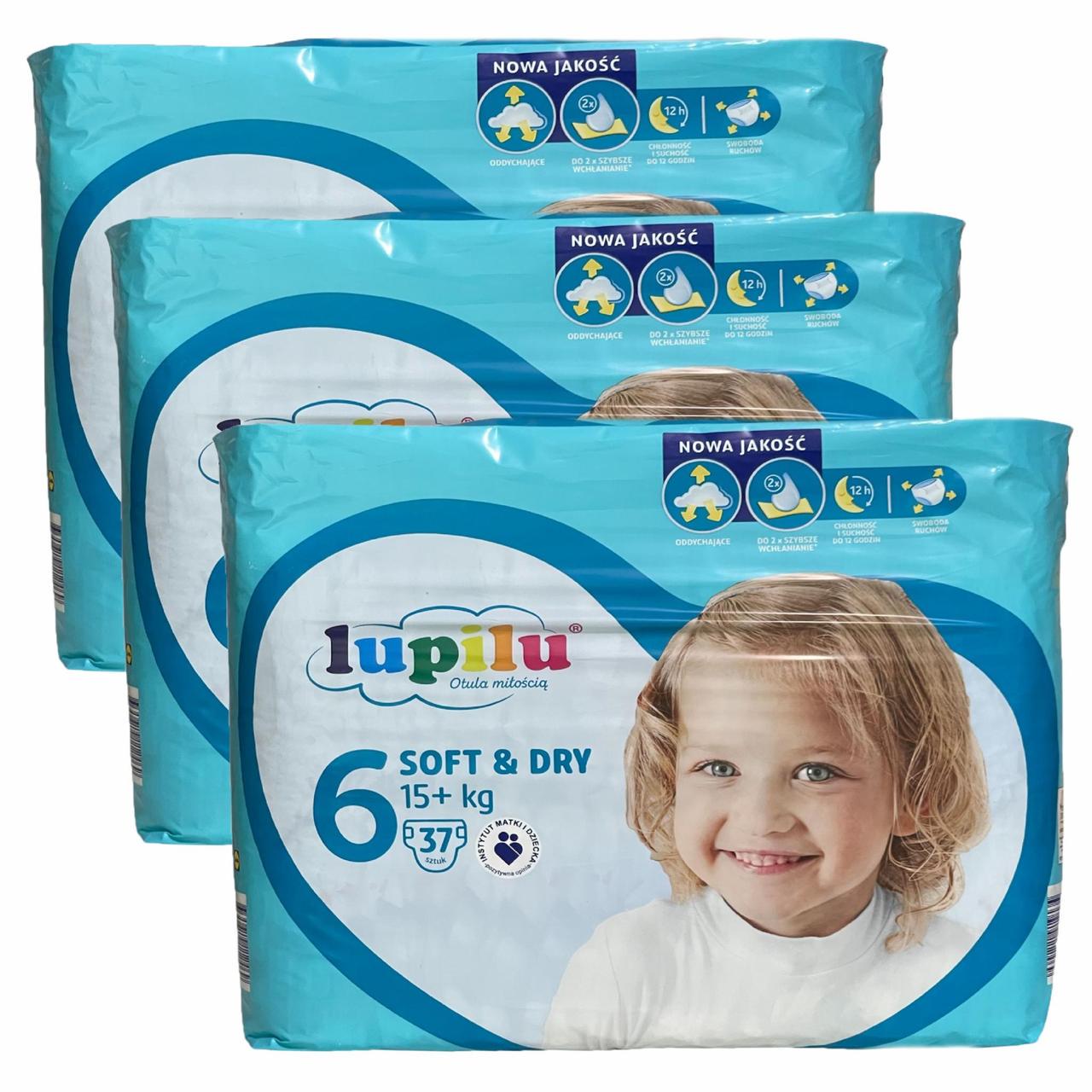 Підгузки Lupilu soft & dry 6 Extra Large 15+ кг 111 шт. (2734368696)