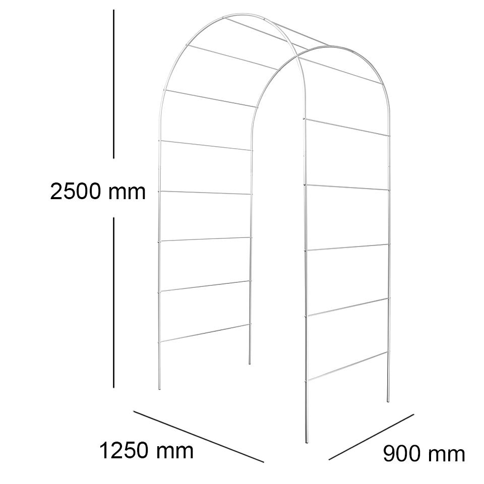 Опора для рослин арка садова 2500х1250х900 мм d 16 мм/d 8 мм (АС-D16/D8-2500*1250*900) - фото 2