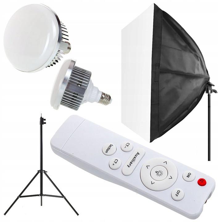 Комплект Led85KIT L DUAL софтбокс 50х70 см 2 шт. стійки 2,8 м 2 шт. лампа Led 85 Вт 2 шт. з пультом