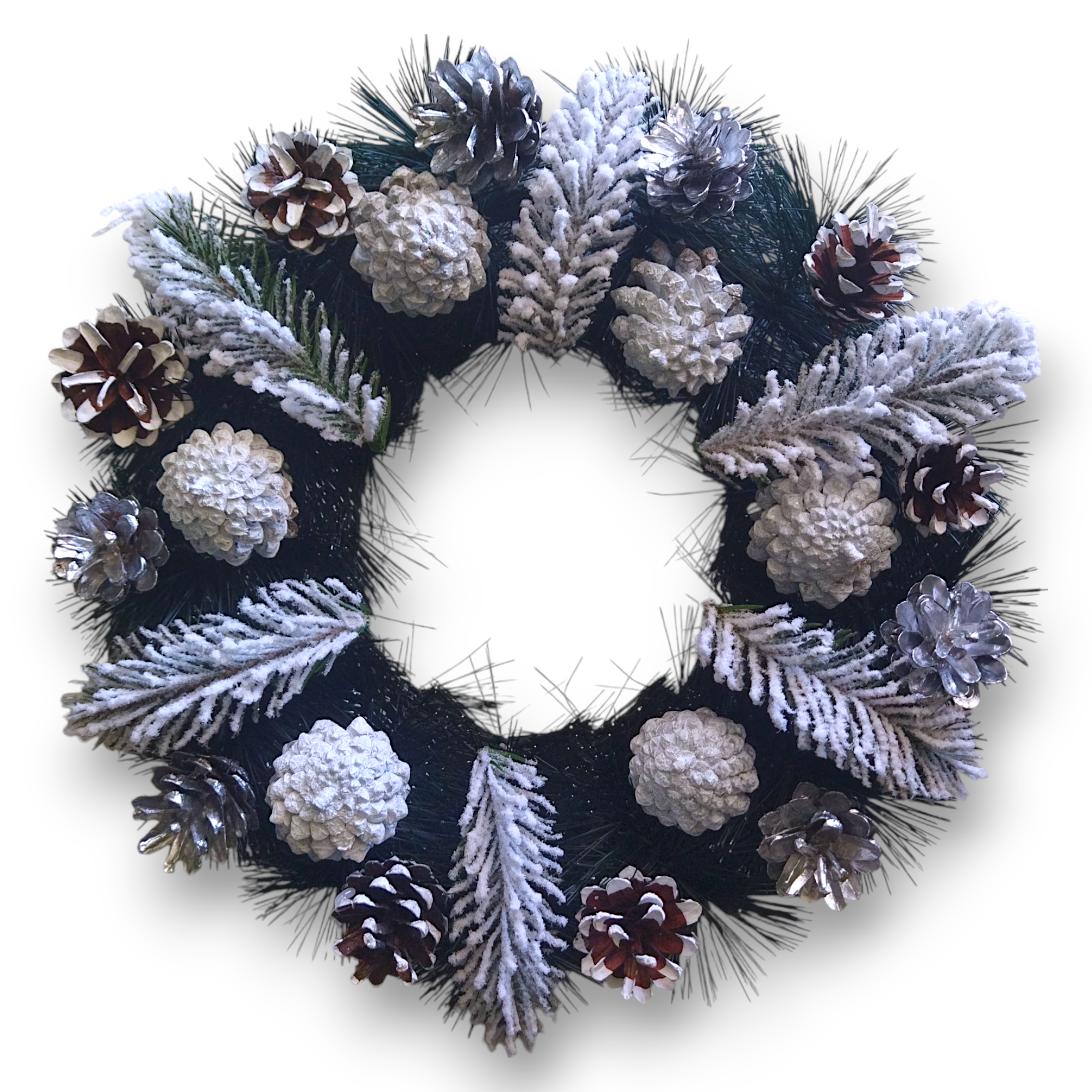 Вінок новорічний Snowy 33 см Різнокольоровий (HC35)