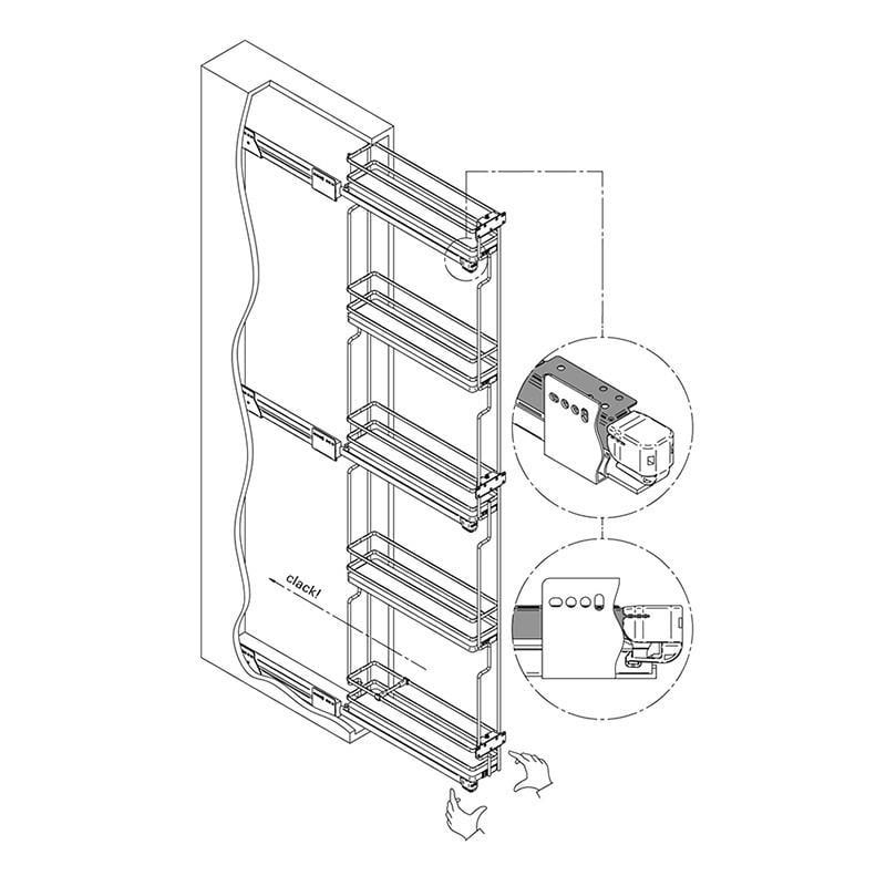 Карго высокое Vibo Galaxy 150x1700 мм 5 полок Графит (ELQGM155SXPRPOMBVGF) - фото 8