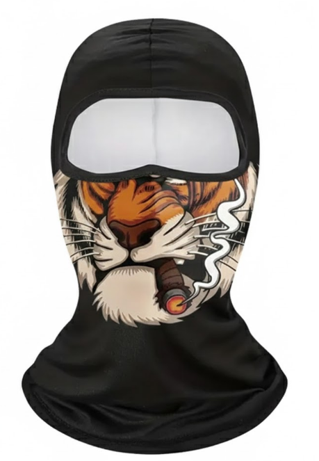 Балаклава-маска зимняя с 3D-принтом Тигр с сигарой (2871619239)