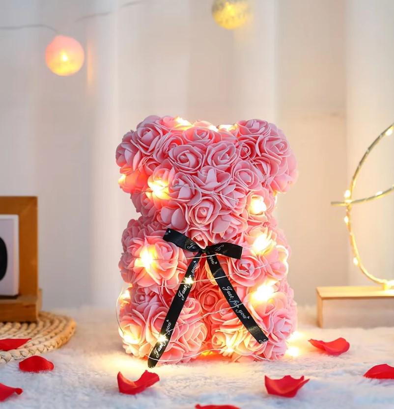 Мишка из роз 3D Teddy Flower с подсветкой 25 см Розовый (2104618745) - фото 9 Мишка из роз 3D Teddy Flower с подсветкой 25 см Розовый (2104618745) - фото 9