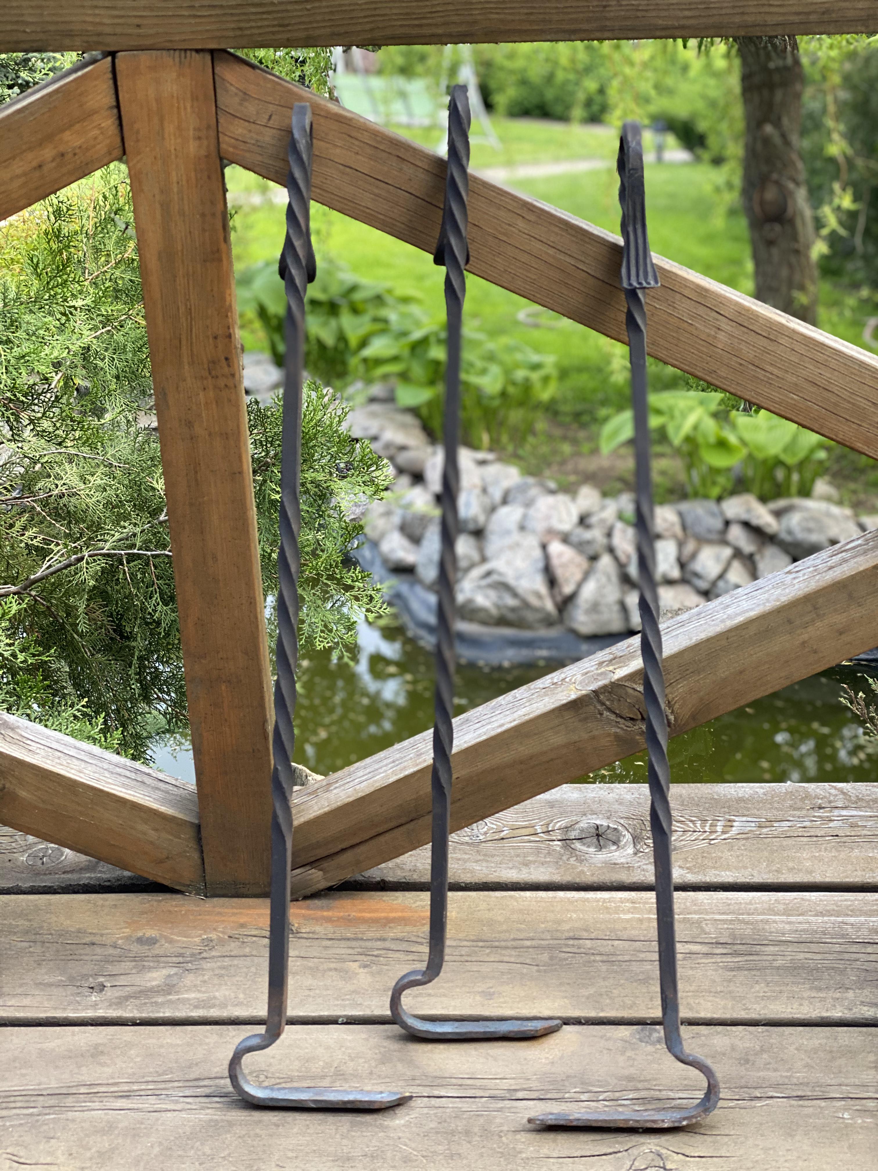 Кочерга кована Reckless для гриля/мангала/каміна кручена 700 мм - фото 3