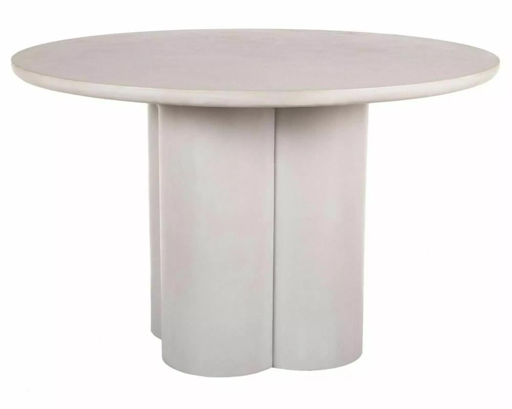 Стіл обідній кухонний Signal Rosalia ø120 см МДФ і мікроцемент Світло-сірий