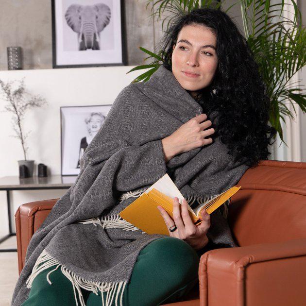 Плед кашемировый Love you 140х200 Темно-серый (143460) - фото 5