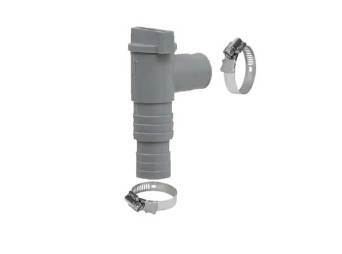 Кран плунжерный для бассейнов контроль потока воды со штуцером к шлангу 3,2/3,8 см Серый (132-9-10748)