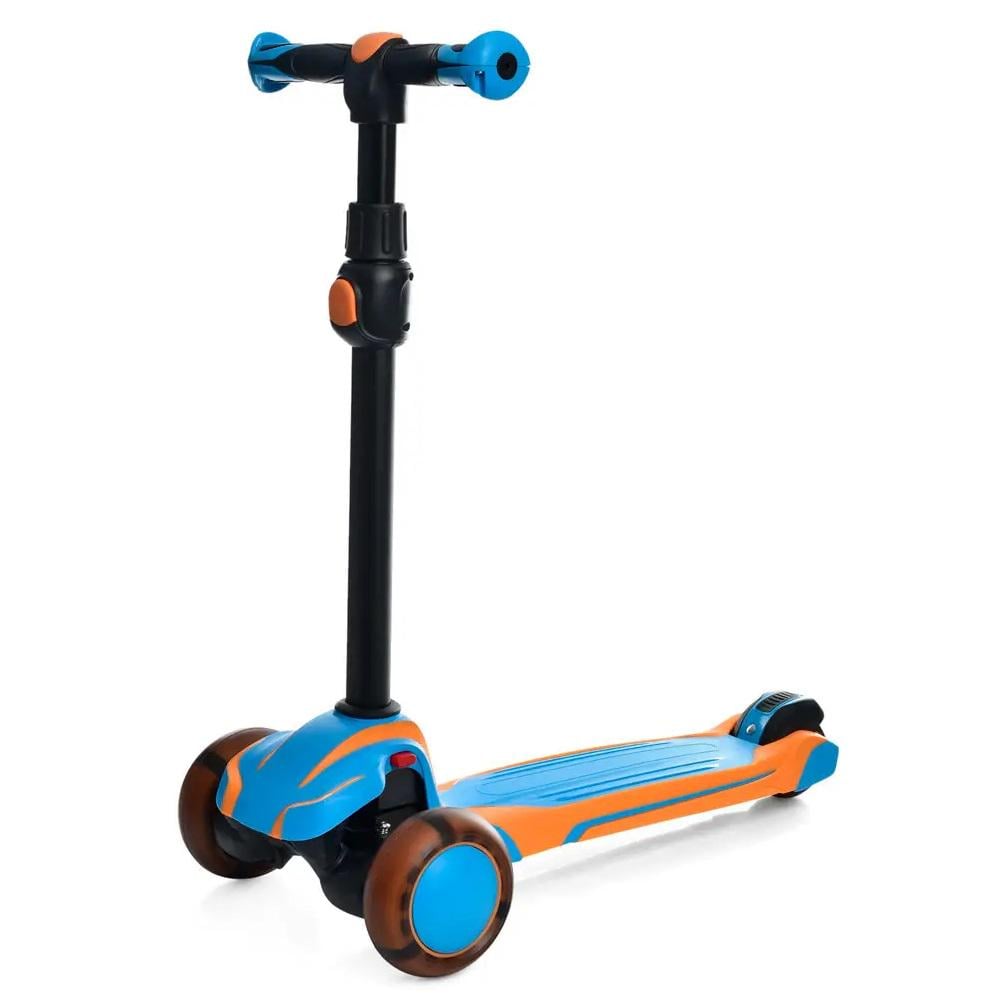 Самокат детский трехколесный Scooter X1-BLY из алюминия и пластика с подсветкой колес 80х30х12 см. Синий/Желтый (150-7-X1-BLY) Самокат детский трехколесный Scooter X1-BLY из алюминия и пластика с подсветкой колес 80х30х12 см. Синий/Желтый (150-7-X1-BLY)