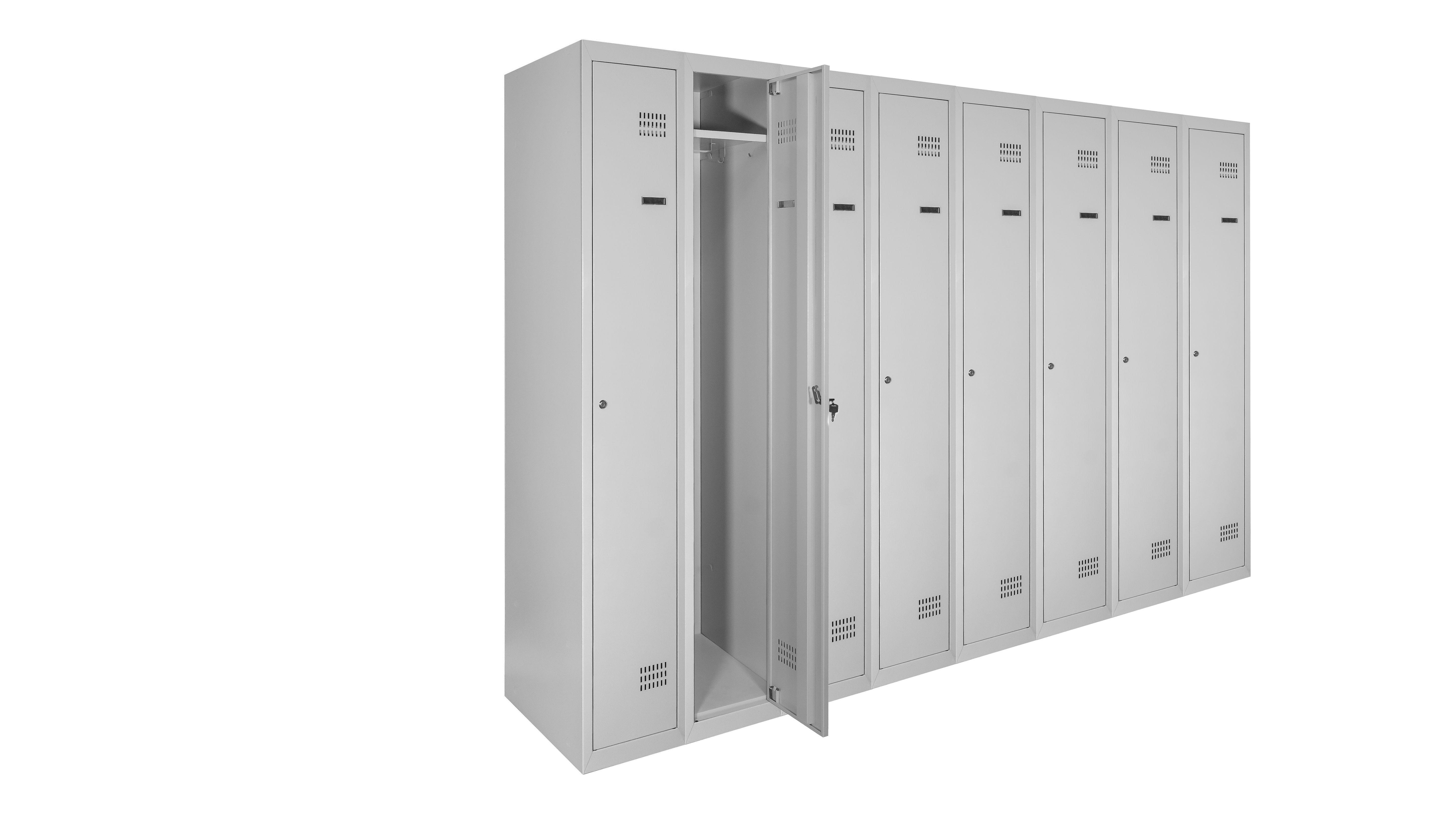 Шкаф для одежды ШОМ 8/320 металлический 180х320х50 Серый