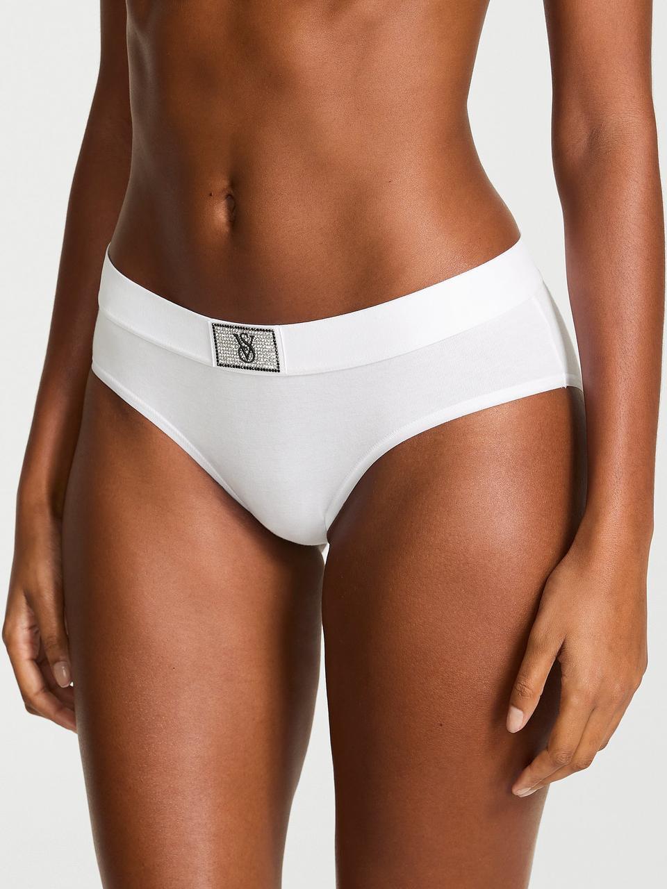 Трусики жіночі Victoria's Secret Logo Cotton Shine Patch Hiphugger L Білий (2841132272)