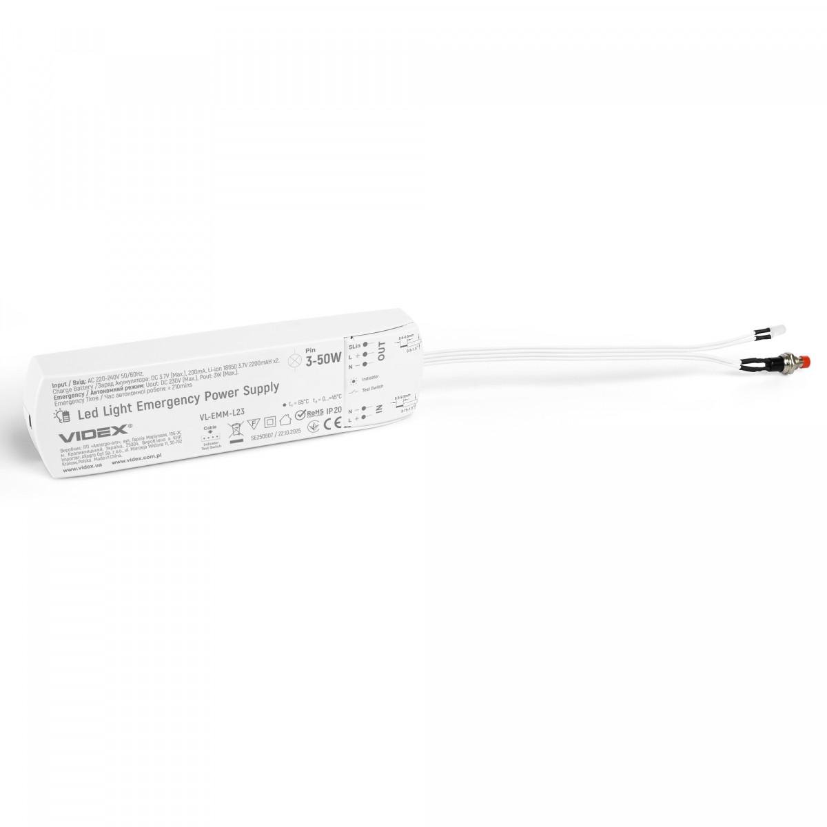 Блок аварийного питания Videx VL-EMM-L23 для LED светильников - фото 2 Блок аварийного питания Videx VL-EMM-L23 для LED светильников - фото 2
