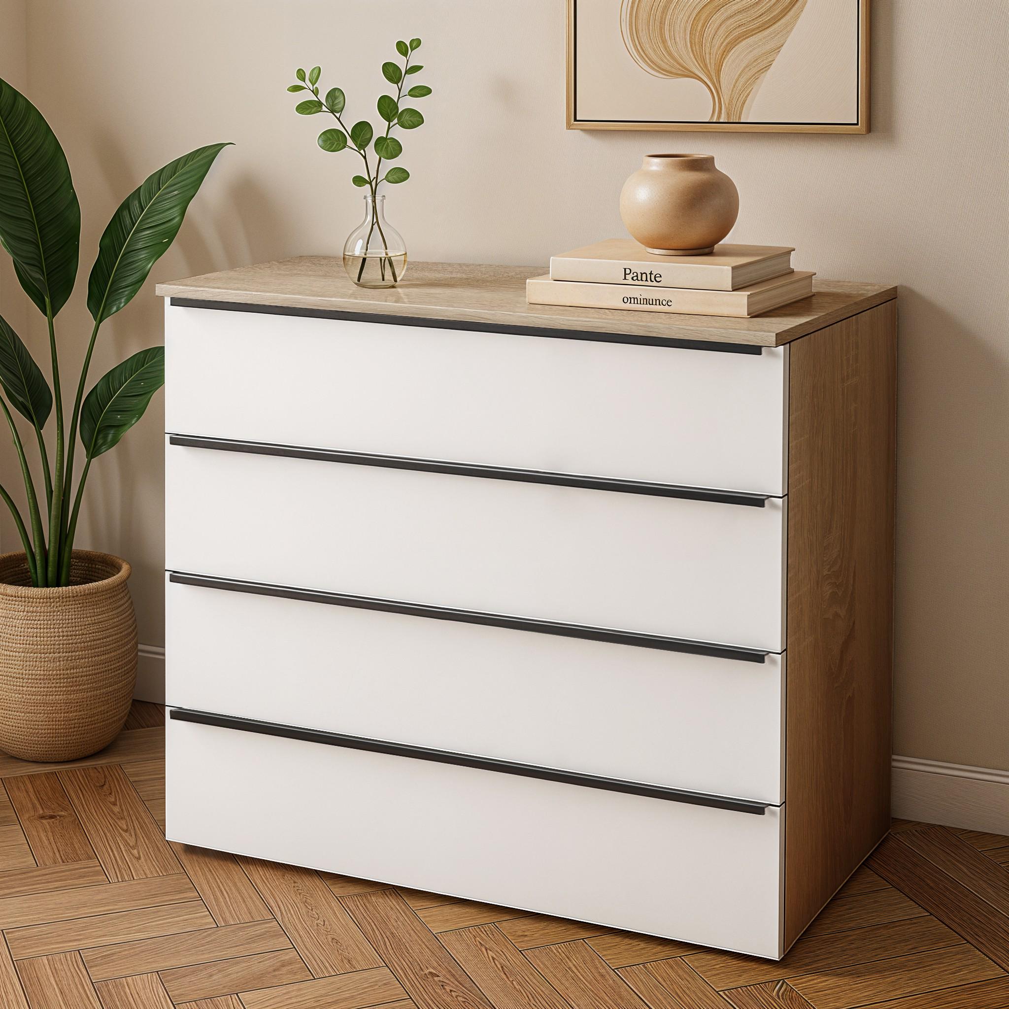 Комод на 4 шухляди FTX-4 1000х544х1014 мм Дуб Сонома/Білий - фото 1