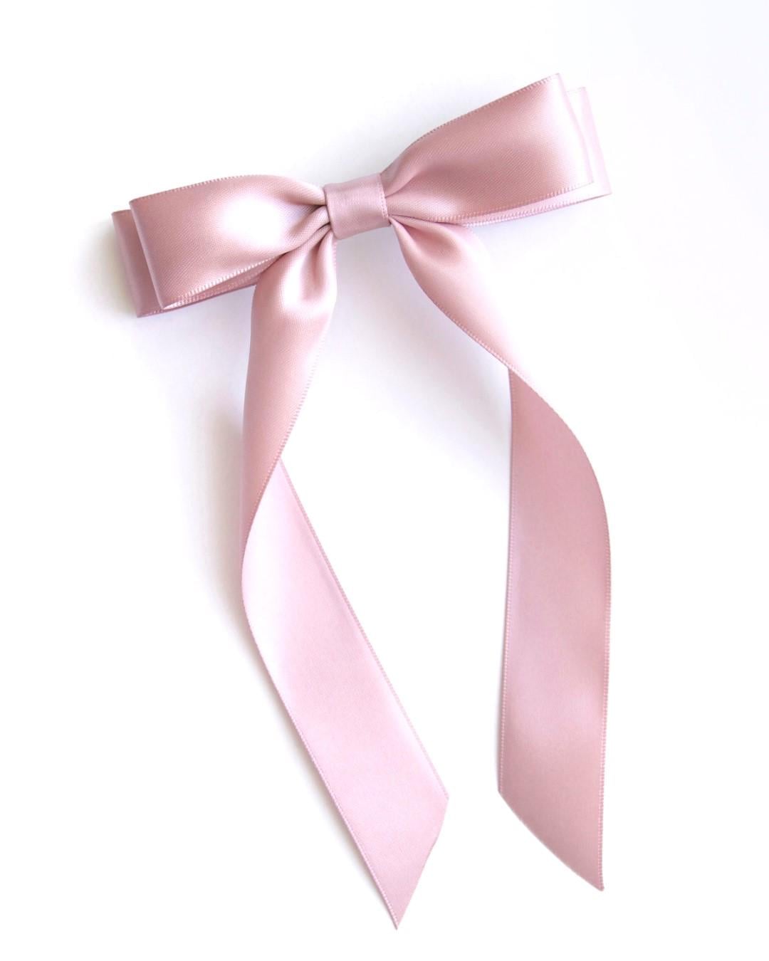 Заколка бант для волос BEROZE Rose Charm атлас 11x19 см Розовый