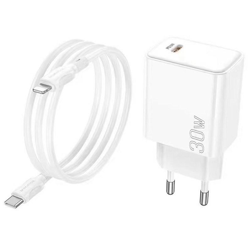 Зарядний пристрій Borofone BA77A PD30W+QC3.0/Type-C/Lightning Білий (00000064377_1)