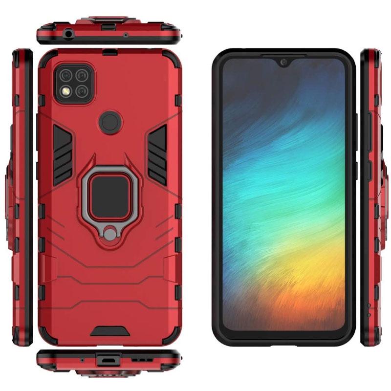 Ударопрочный чехол Transformer Ring for Magnet для Xiaomi Redmi 9C Красный/Dante Red - фото 3