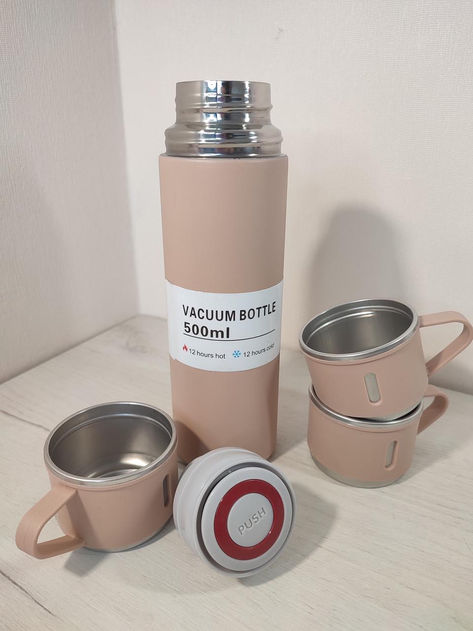 Термос Vacuum Flask SET вакуумный из нержавеющей стали Розовый - фото 4 Термос Vacuum Flask SET вакуумный из нержавеющей стали Розовый - фото 4