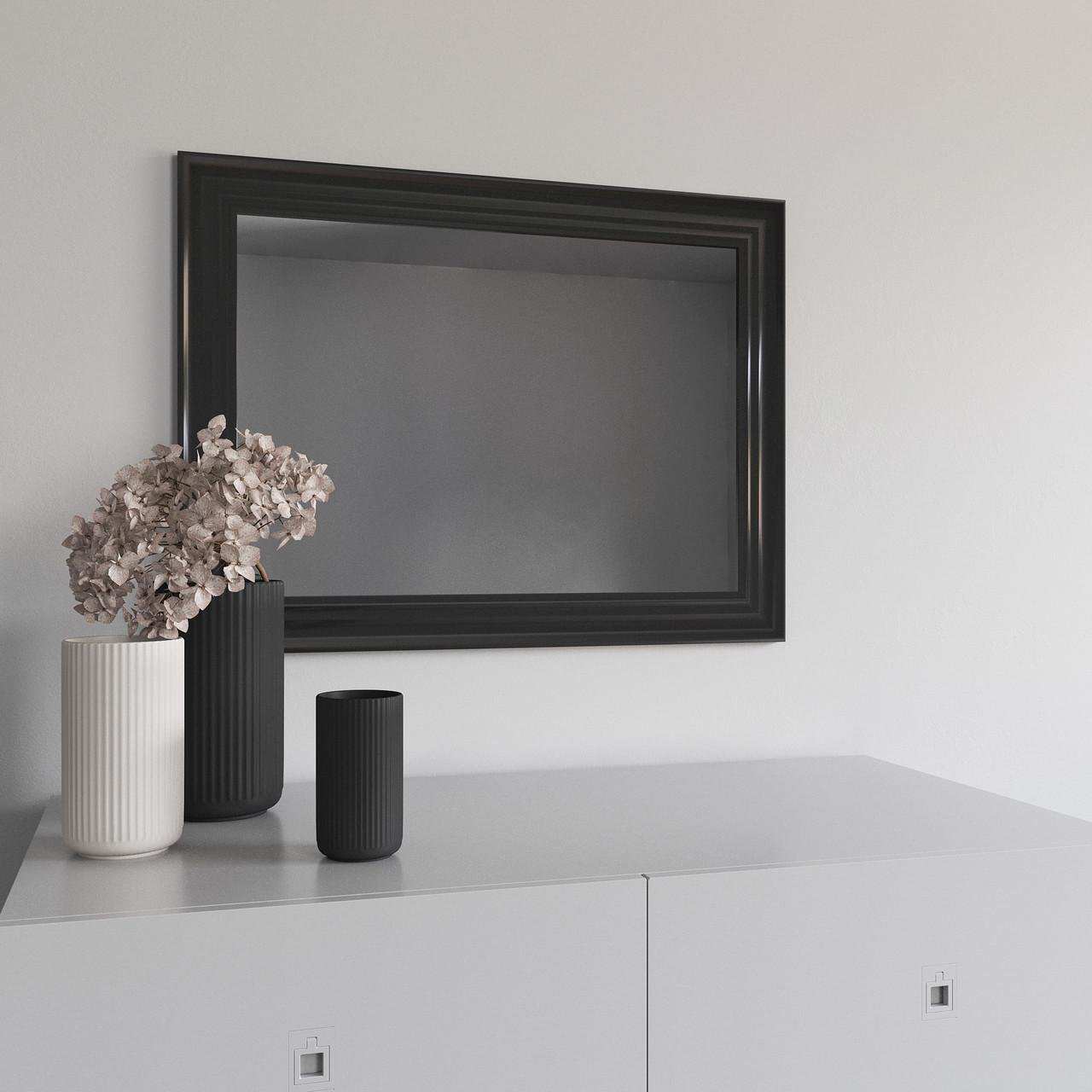 Зеркало прямоугольное Black Mirror на стену 82х62 Черный (7024-290) - фото 1 Зеркало прямоугольное Black Mirror на стену 82х62 Черный (7024-290) - фото 1